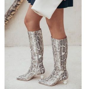 Cult Gaia Lola python boots $675
